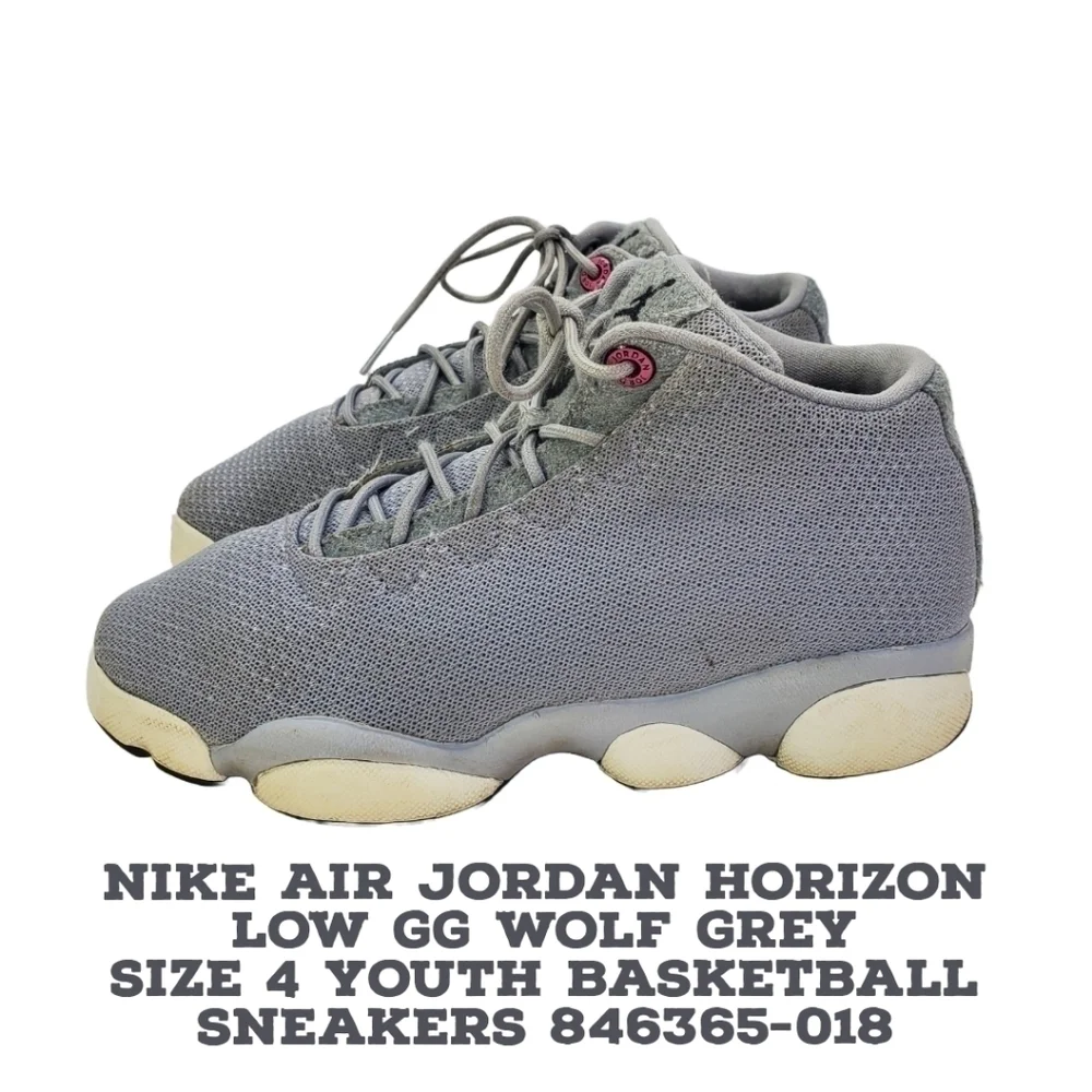 Nike Shoes 4 Youth Air Jordan Horizon Low GG Wolf Grey Basketball Sneakers